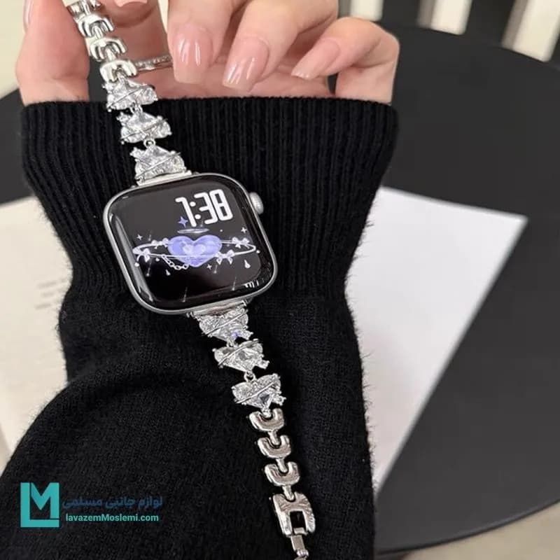 بند اپل واچ دیاموند قلب مینیمال ۲ کد W1080 | لوازم جانبی مسلمی — تصویر ۶