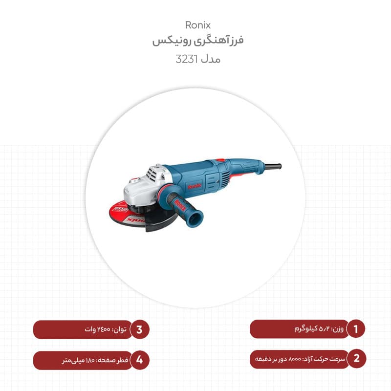 فرز آهنگری 2400 وات مدل 3231 برند رونیکس RONIX — تصویر ۲