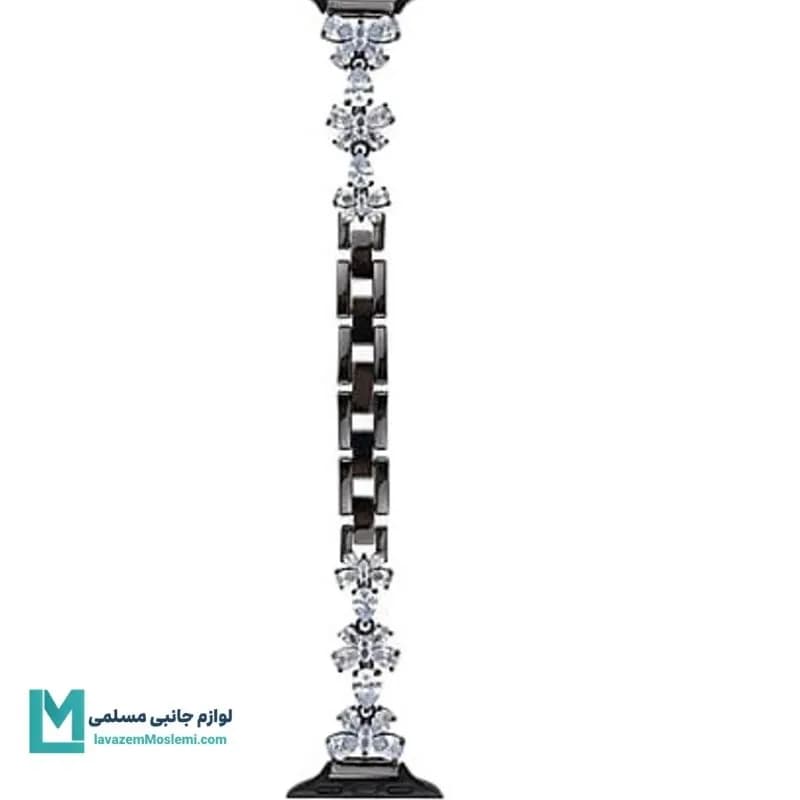 بند اپل واچ دیاموند گل و پروانه کد W1062 | لوازم جانبی مسلمی — تصویر ۵