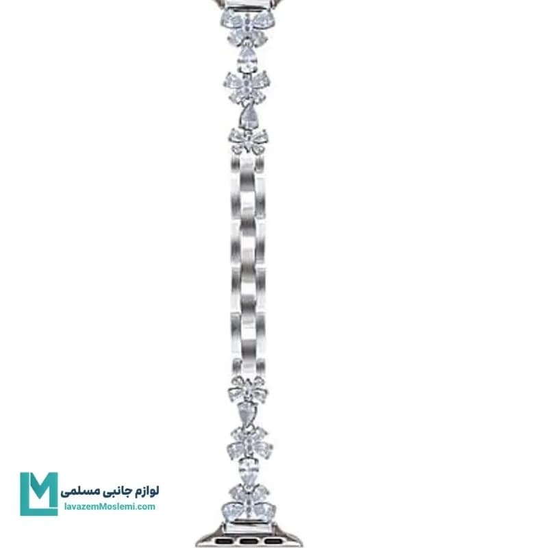 بند اپل واچ دیاموند گل و پروانه کد W1062 | لوازم جانبی مسلمی — تصویر ۴