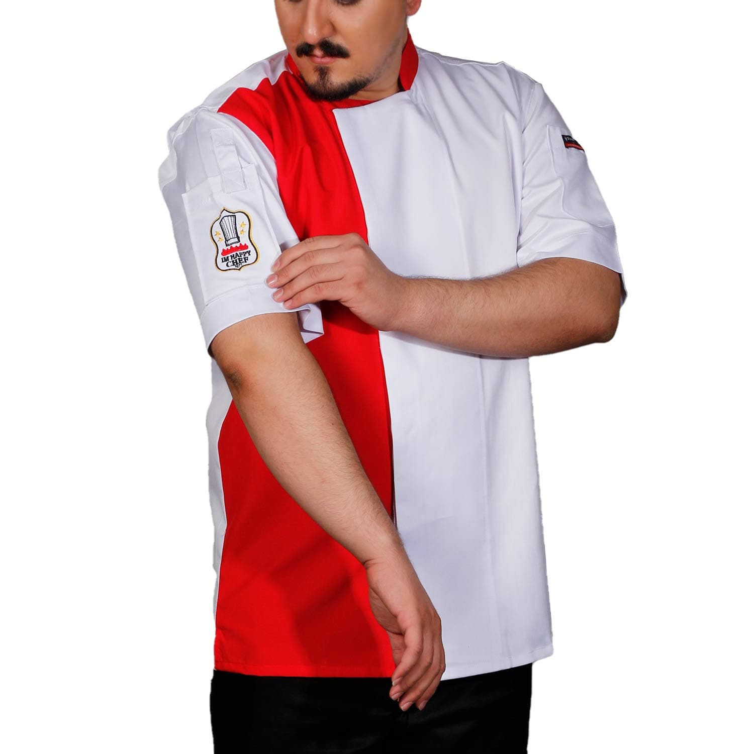 روپوش هپی شف سفید-قرمز – Happy Chef(مناسب خانم ها و آقایان)