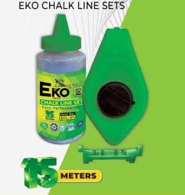 چاک لاین 15متری با پودر رنگی و آب تراز مدل ECL-01 برند اکو EKO