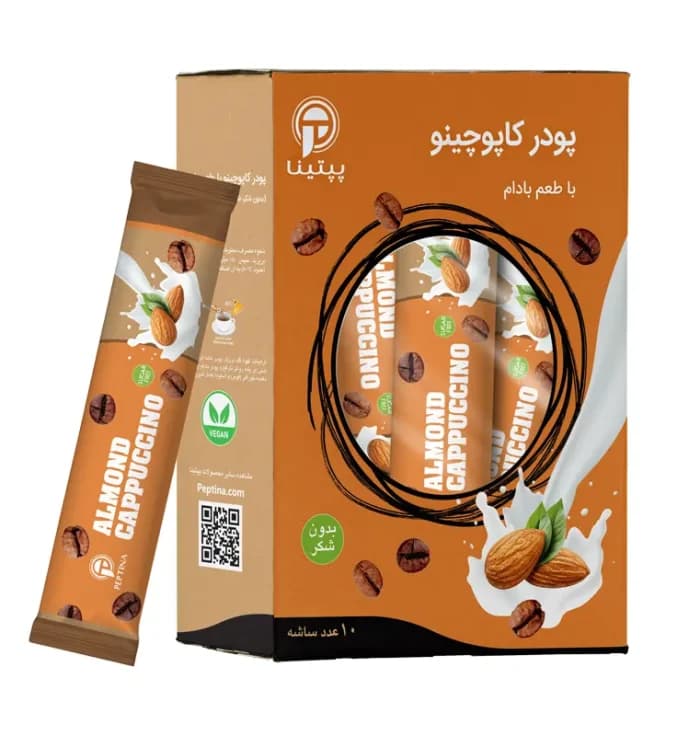 کاپوچینو با پودر شیر بادام ساشه 10 عددی