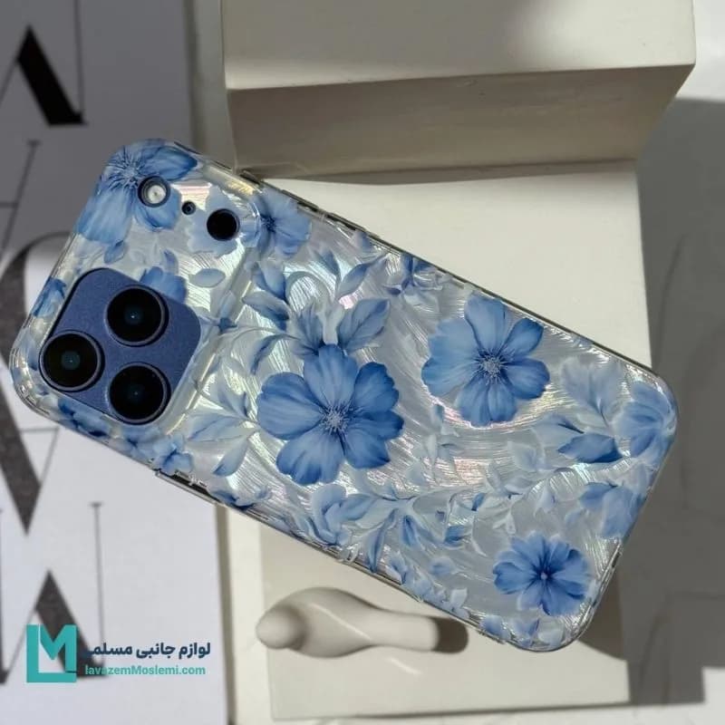 قاب گوشی فانتزی شکوفه های آبی کد C3442 | لوازم جانبی مسلمی
