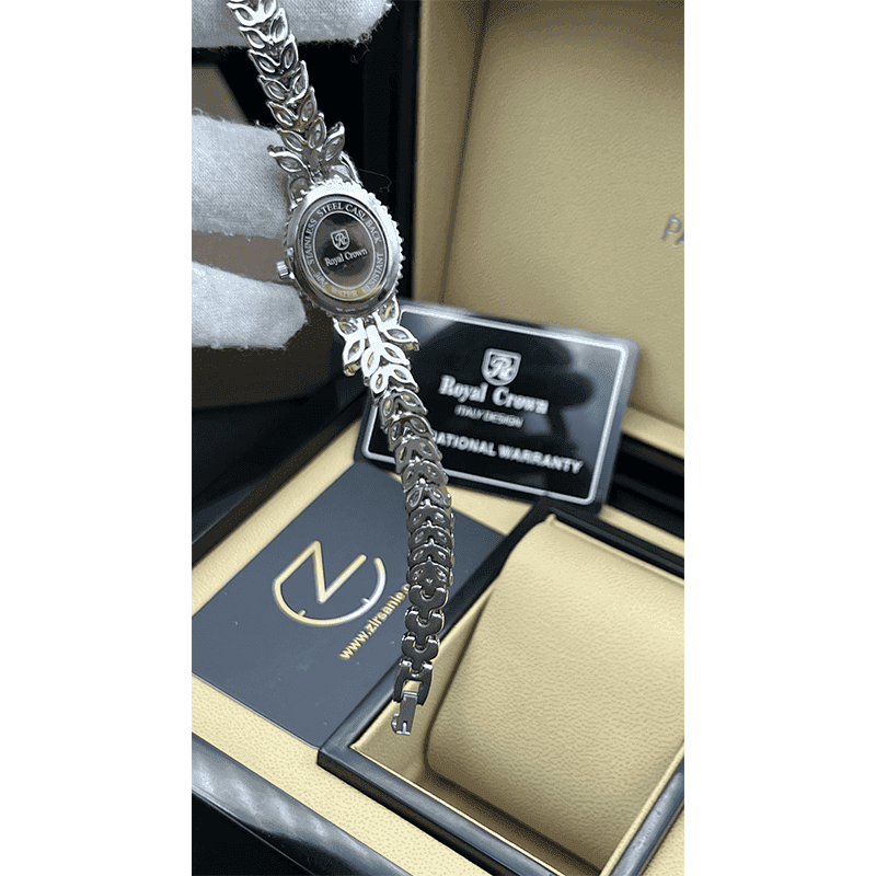 ساعت مچی زنانه رویال کرون تمام نگین گندمی تک دور Royal Crown Full Wheat Diamond Single Round — تصویر ۲