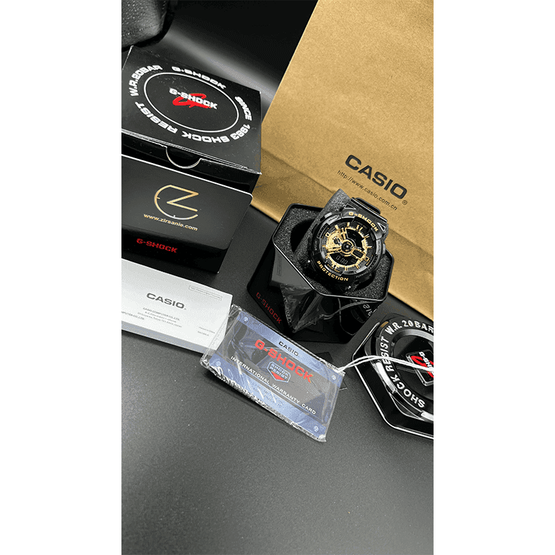 ساعت مچی مردانه کاسیو جی شاک مشکی صفحه طلایی Casio G-Shock GA-110GA Black Golden Screen — تصویر ۲