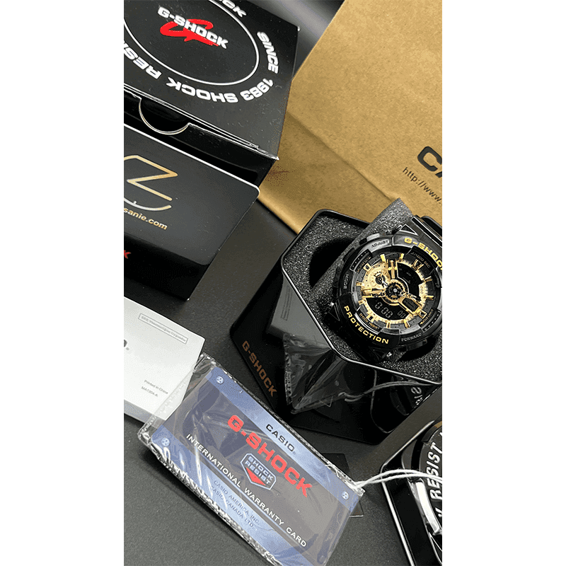 ساعت مچی مردانه کاسیو جی شاک مشکی صفحه طلایی Casio G-Shock GA-110GA Black Golden Screen — تصویر ۳