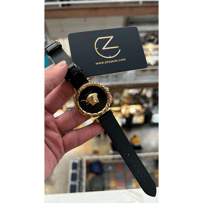 ساعت مچی زنانه ورساچه گرکا تمام مشکی دور طلایی Versace Greca Full Black Golden Around — تصویر ۲