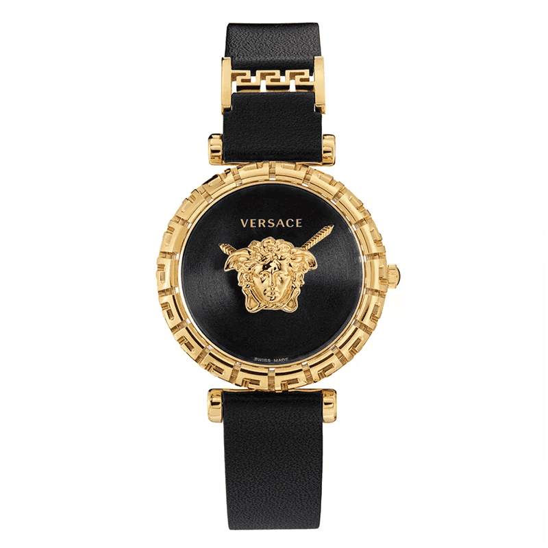 ساعت مچی زنانه ورساچه گرکا تمام مشکی دور طلایی Versace Greca Full Black Golden Around