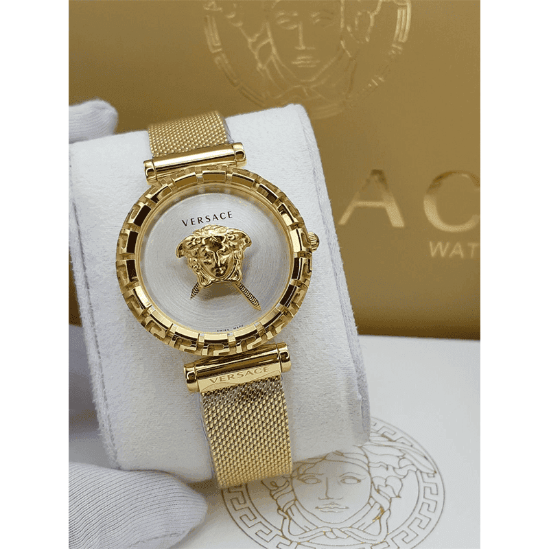 ساعت مچی زنانه ورساچه گرکا طلایی صفحه سفید Versace Greca Golden White Screen — تصویر ۲