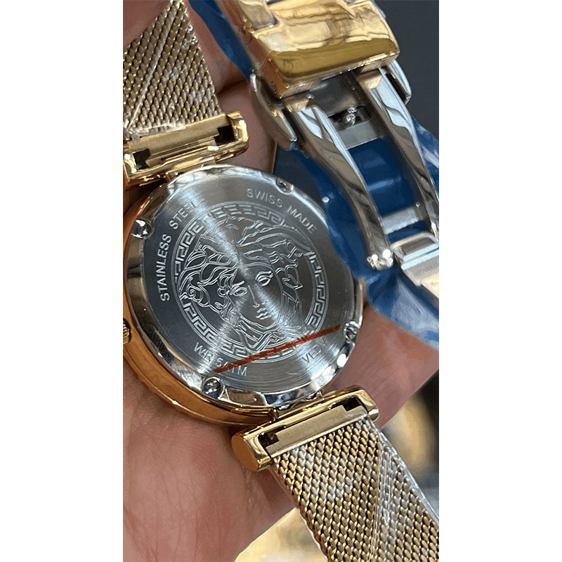 ساعت مچی زنانه ورساچه گرکا طلایی صفحه مشکی Versace Greca Golden Black Screen — تصویر ۴
