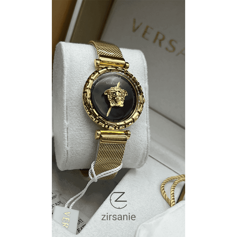 ساعت مچی زنانه ورساچه گرکا طلایی صفحه مشکی Versace Greca Golden Black Screen — تصویر ۸