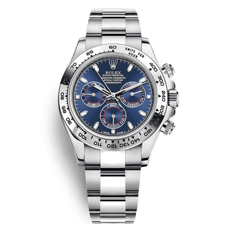 ساعت مچی مردانه رولکس دیتونا کیهانی تمام سیلور صفحه آبی Rolex Daytona Cosmograph Full Silver Blue Screen