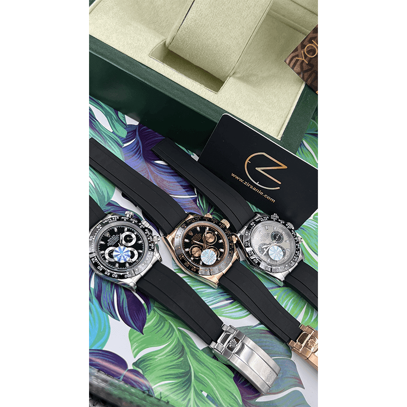 ساعت مچی مردانه رولکس دیتونا کیهانی رزگلد صفحه مشکی Rolex Daytona Cosmograph Rose Gold Black Screen — تصویر ۲