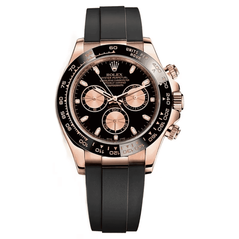 ساعت مچی مردانه رولکس دیتونا کیهانی رزگلد صفحه مشکی Rolex Daytona Cosmograph Rose Gold Black Screen