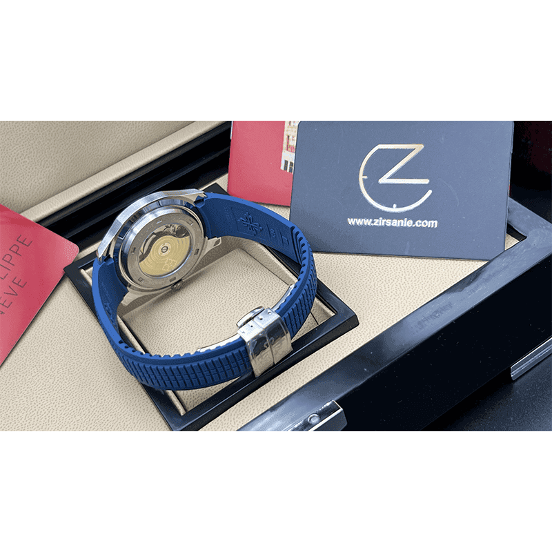 ساعت مچی مردانه پتک فیلیپ آکوانات سیلور آبی صفحه سرمهای Patek Philippe Aquanaut Silver Blue Navy Screen — تصویر ۶