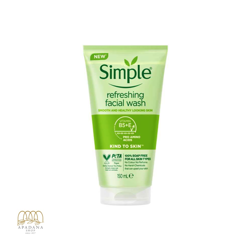 ژل شستشوی صورت تازه کننده پوست سیمپل مدل Kind to Skin حجم 150 میل