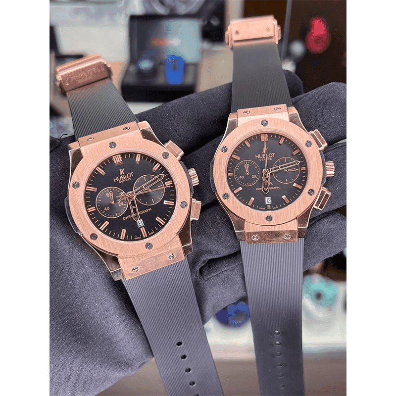 ساعت مچی هابلوت کلاسیک فیوژن رزگلد صفحه مشکی (تک و ست) Hublot Classic Fusion Rose Gold Black Screen — تصویر ۲