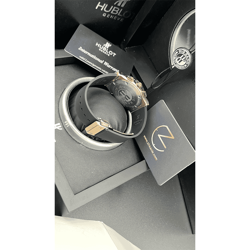 ساعت مچی هابلوت کلاسیک فیوژن رزگلد صفحه مشکی (تک و ست) Hublot Classic Fusion Rose Gold Black Screen — تصویر ۴