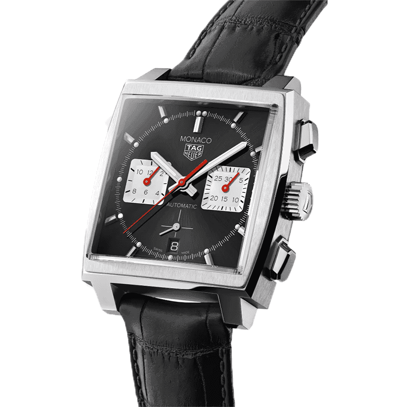 ساعت مچی مردانه تگ هویر موناکو سیلور صفحه مشکی Tag Heuer Monaco Silver Black Screen