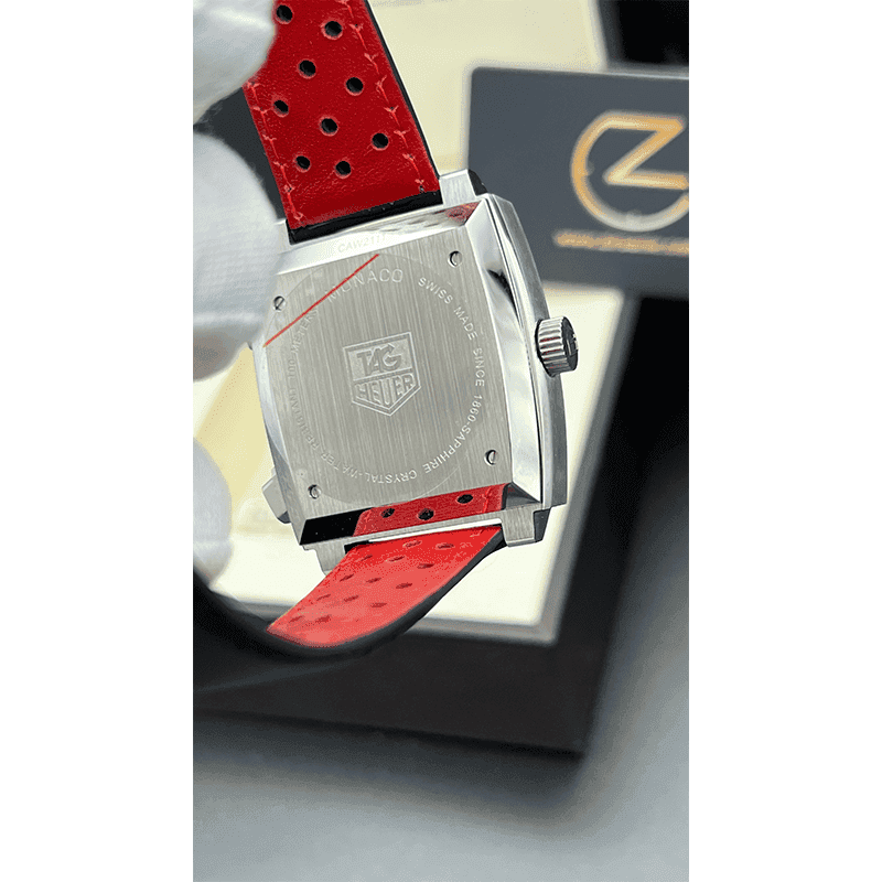 ساعت مچی مردانه تگ هویر موناکو سیلور صفحه مشکی Tag Heuer Monaco Silver Black Screen — تصویر ۴