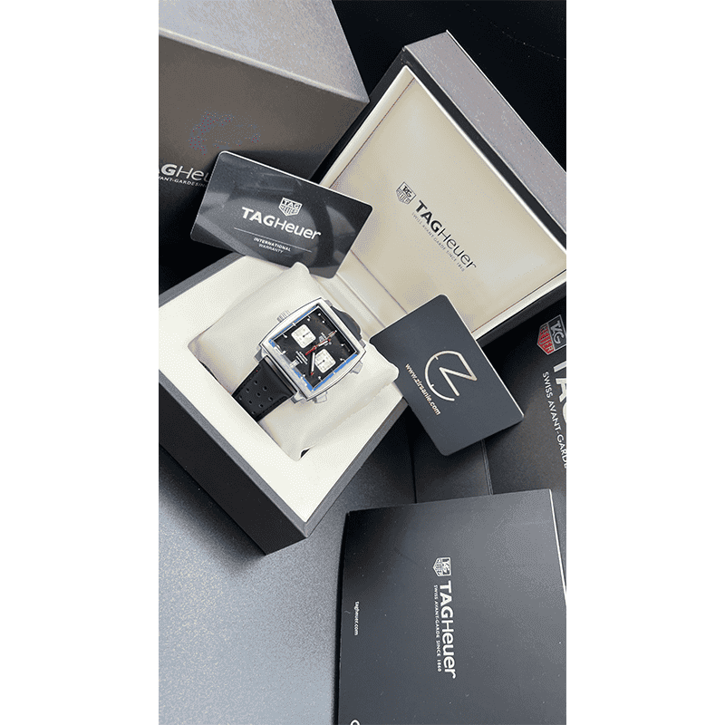 ساعت مچی مردانه تگ هویر موناکو سیلور صفحه مشکی Tag Heuer Monaco Silver Black Screen — تصویر ۸