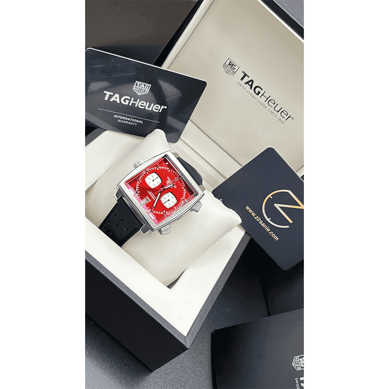 ساعت مچی مردانه تگ هویر موناکو سیلور صفحه قرمز Tag Heuer Monaco Silver Red Screen — تصویر ۶