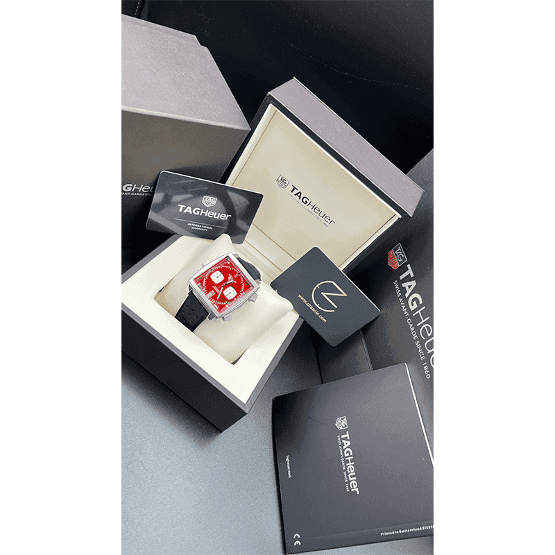 ساعت مچی مردانه تگ هویر موناکو سیلور صفحه قرمز Tag Heuer Monaco Silver Red Screen — تصویر ۷