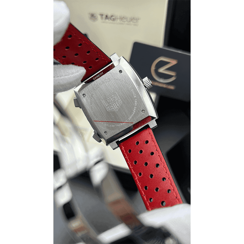 ساعت مچی مردانه تگ هویر موناکو سیلور صفحه قرمز Tag Heuer Monaco Silver Red Screen — تصویر ۳
