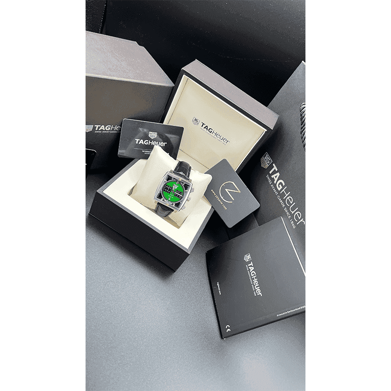 ساعت مچی مردانه تگ هویر موناکو سیلور صفحه سبز Tag Heuer Monaco Silver Green Screen — تصویر ۷