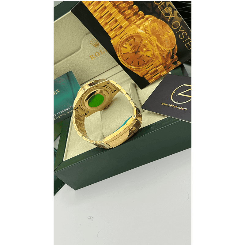 ساعت مچی رولکس ساب مارینر طلایی آبی صفحه آبی (تک و ست) Rolex Submariner Golden Blue Screen — تصویر ۶