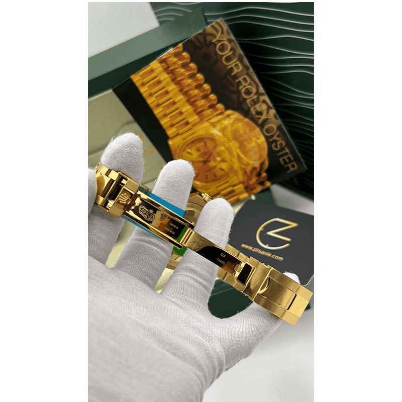 ساعت مچی رولکس ساب مارینر طلایی مشکی صفحه مشکی (تک و ست) Rolex Submariner Golden Black Screen — تصویر ۸
