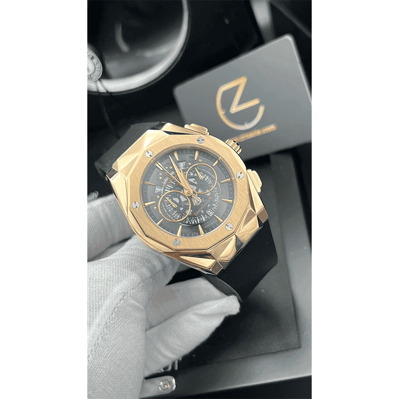 ساعت مچی مردانه هابلوت هشت ضلعی رزگلد Hublot Aerofusion Orlinski Rose Gold — تصویر ۵