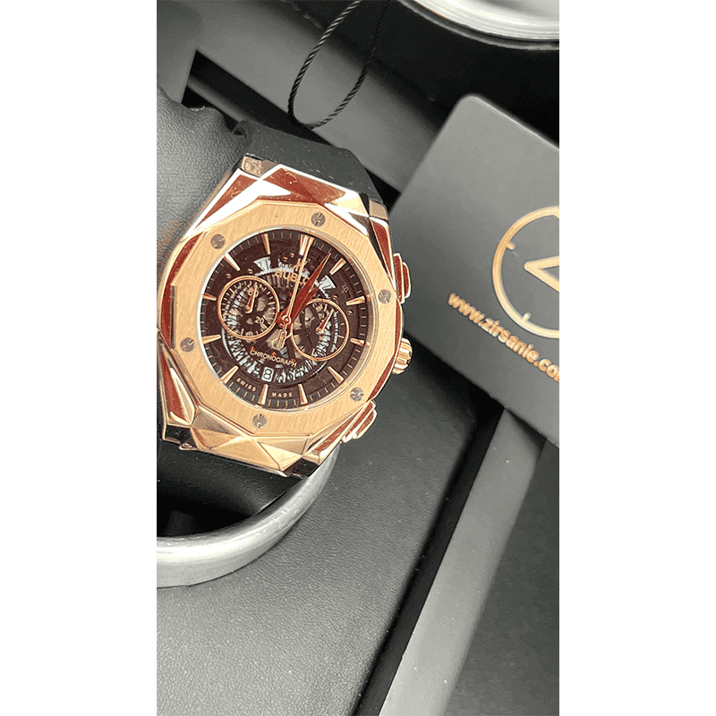 ساعت مچی مردانه هابلوت هشت ضلعی رزگلد Hublot Aerofusion Orlinski Rose Gold — تصویر ۶