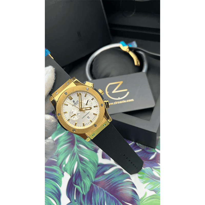 ساعت مچی هابلوت کلاسیک طلایی صفحه سفید (تک و ست) Hublot Classic Fusion Golden White Screen — تصویر ۳