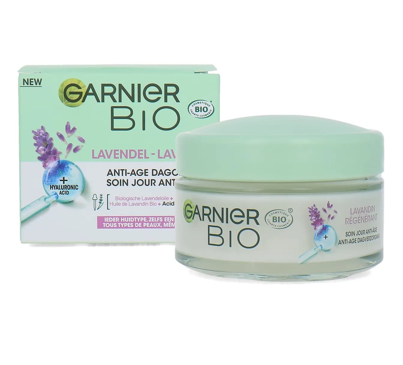 کرم شب ضد پیری گارنیه حاوی عصاره اسطوخودوس مناسب انواع پوست GARNIER BIO LAVENDER حجم 50 میل