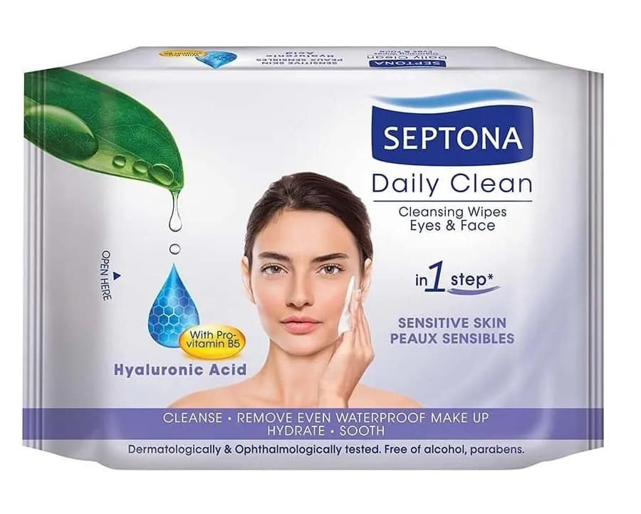 دستمال مرطوب روزانه پوست های خشک و حساس سپتونا Septona Hyaluronic Acid حجم 20 عددی