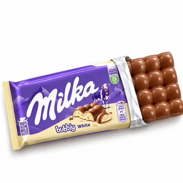 شکلات تخته ای سفید حبابی 95 گرمی ملیکا Milka — تصویر ۴