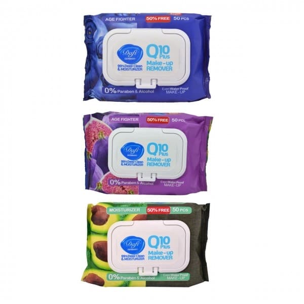 دستمال مرطوب پاک کننده آرایش 50 برگ دافی (میوه ای)