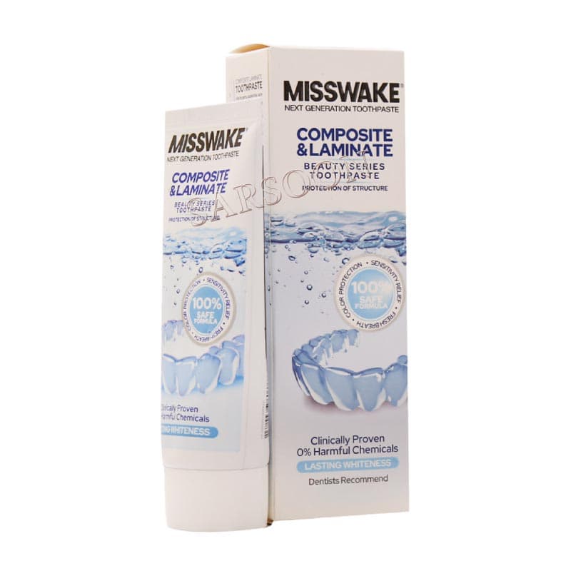 خمیر دندان مخصوص دندان های لمینت و کامپوزیت میسویک ۷۵ میلی لیتر Misswake Composite And Laminate Toothpaste