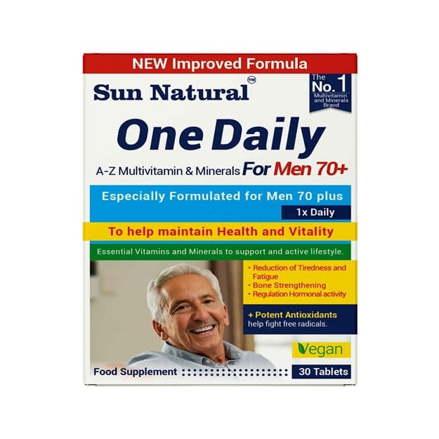 مولتی ویتامین و مینرال وان دیلی آقایان بالای 70 سال سان نچرال 30 عددی One Daily Multivitamin And Minerals For Men 70 Plus