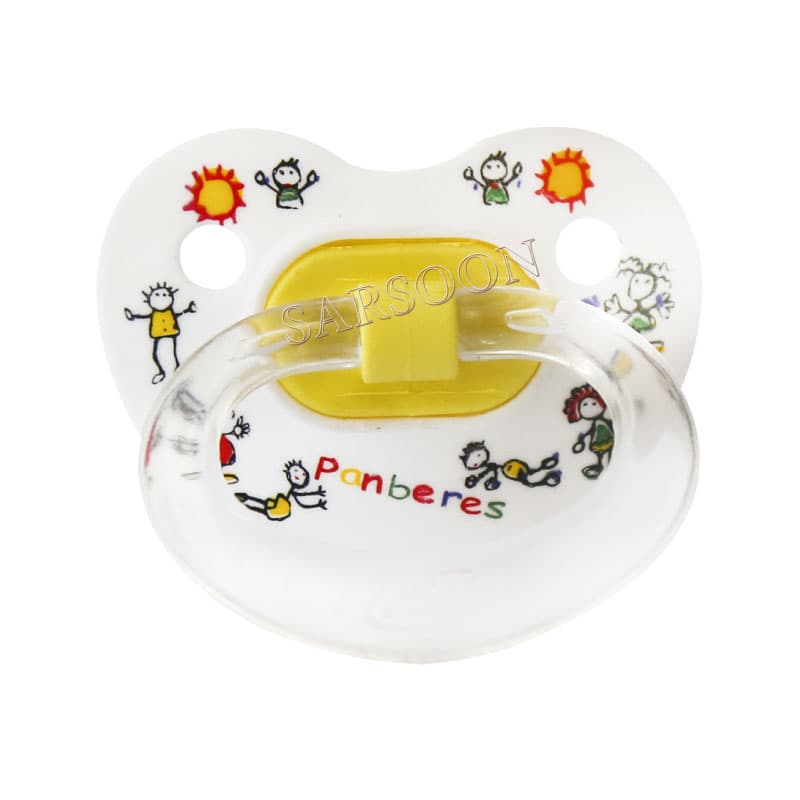 پستانک گرد سایز ۱ پنبه ریز مخصوص نوزادان ۰ تا ۶ ماه زرد Panberes Silicone Round Pacifier