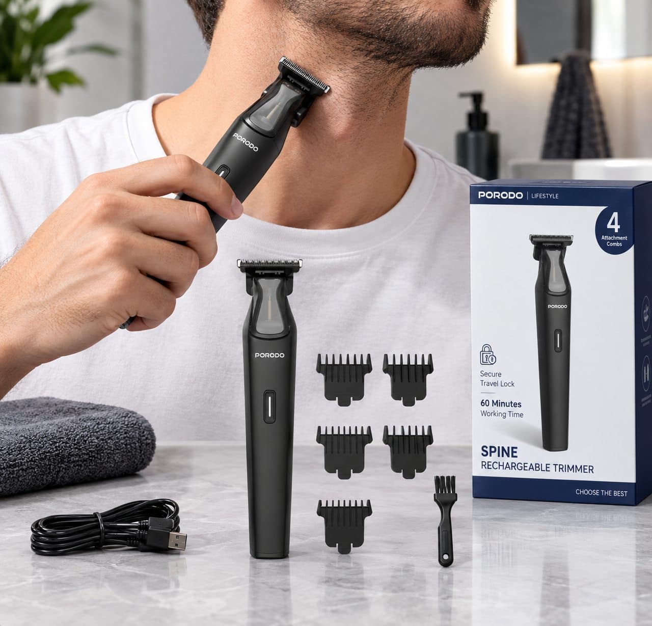 ماشین اصلاح شارژی Porodo Lifestyle مدل PDLFSTD21 — تصویر ۳