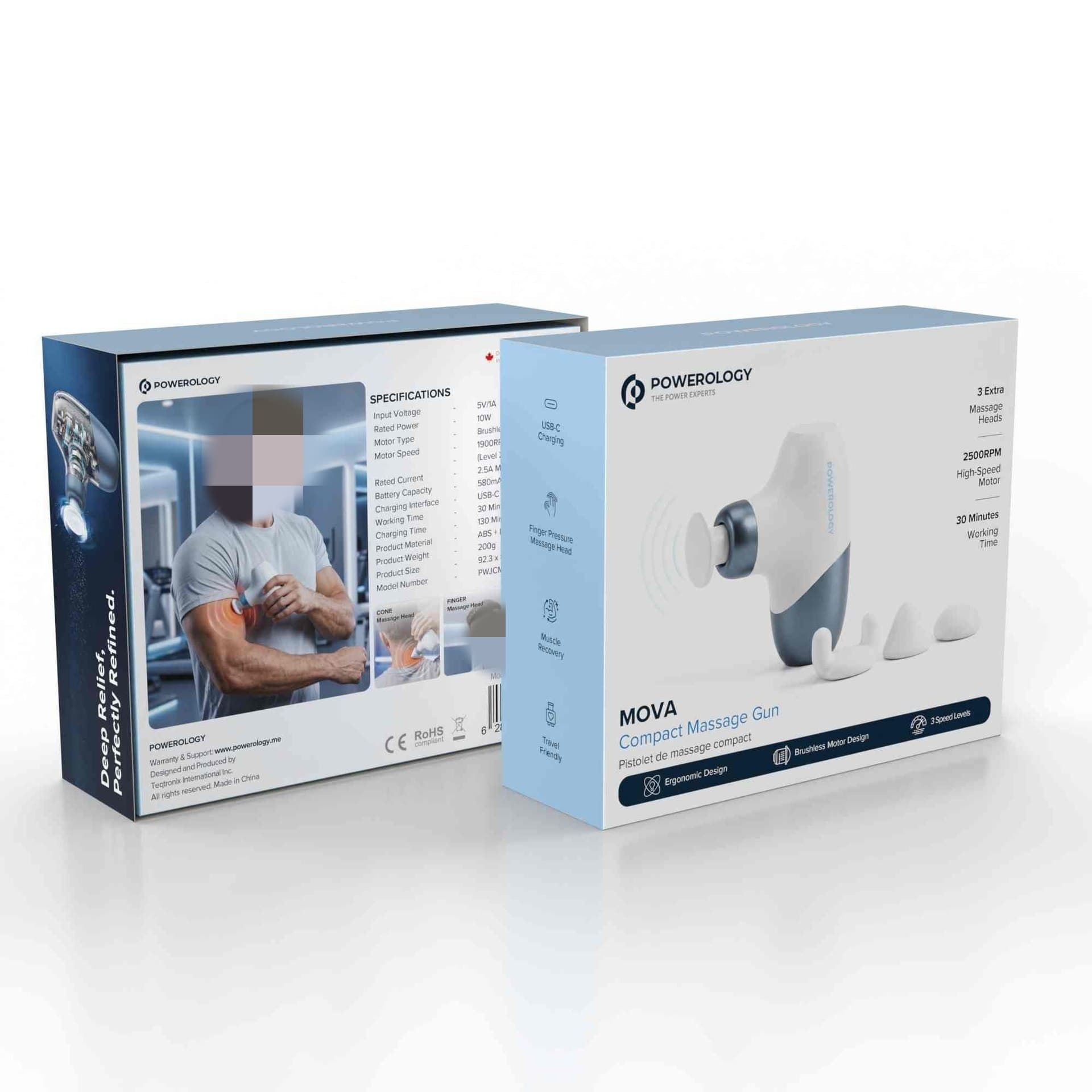 ماساژور تفنگی کامپکت برند Powerology مدل PWJCM5VBLWH — تصویر ۵