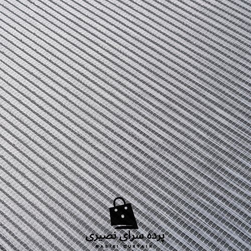 پرده دابل شید اسپرت خطی طوسی برای اتاق خواب یا نشیمن ساده — تصویر ۲