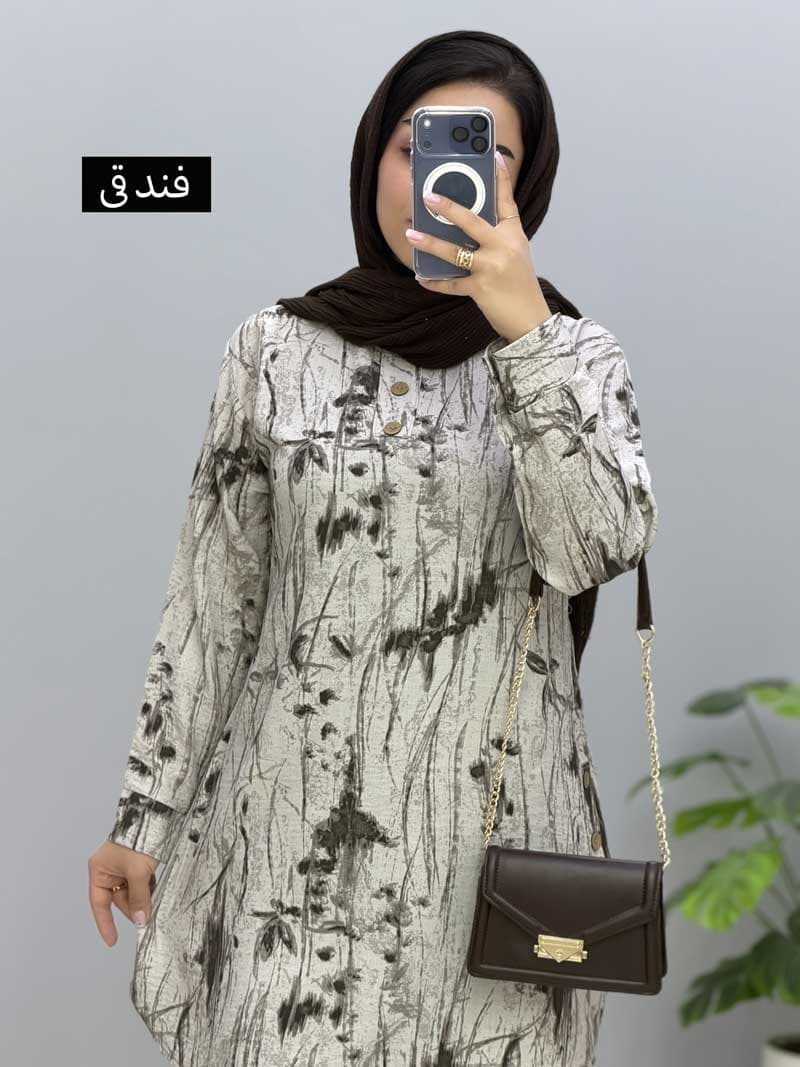 تونیک یقه گرد لینن ساواش کد 95720171