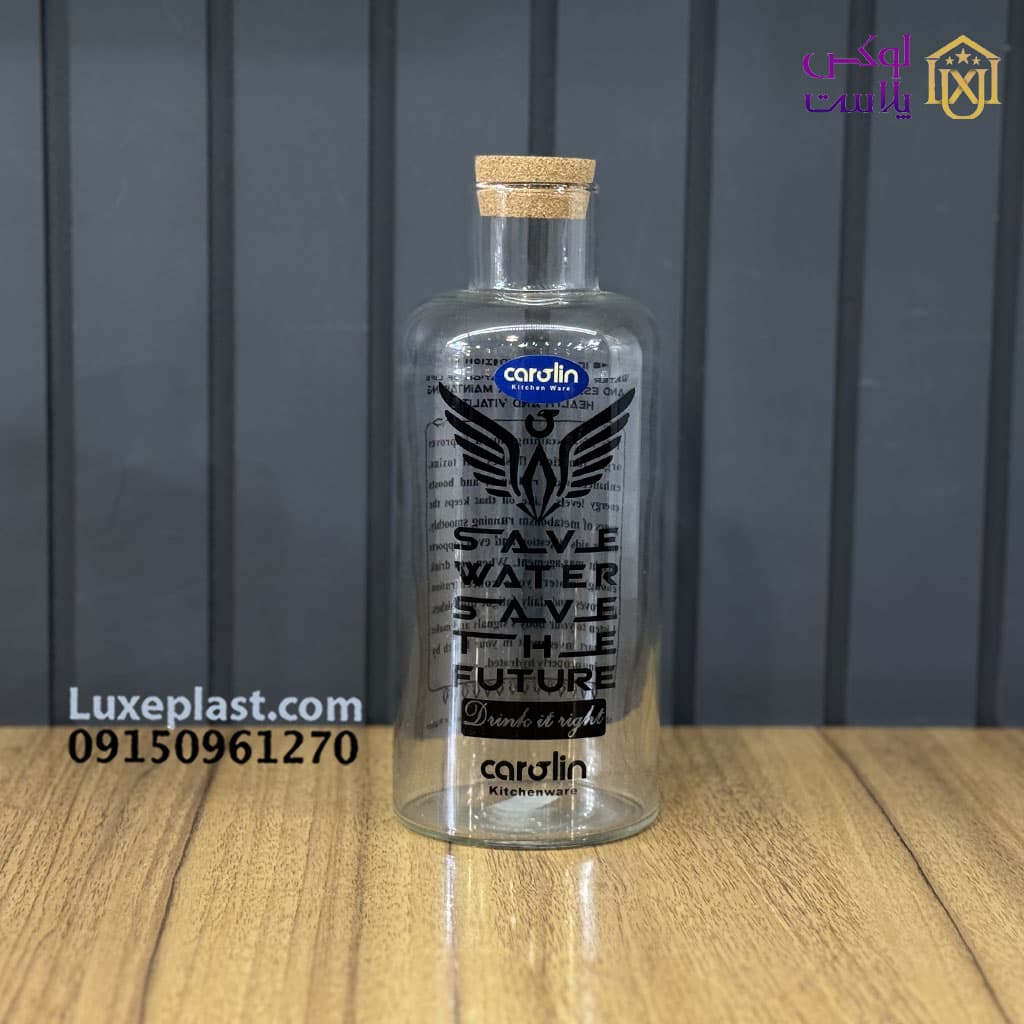 بطری شیشه ای درب چوبی برند آیدا کد 651 — تصویر ۳