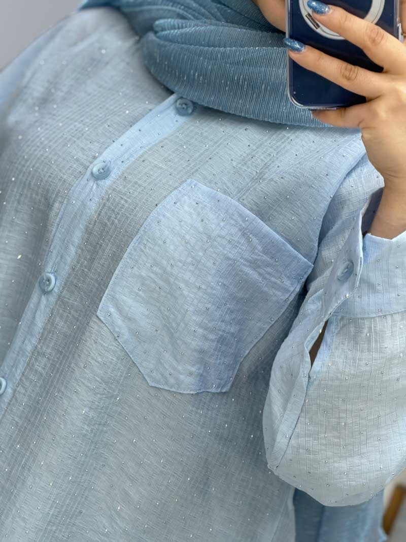 شومیز نگینی شانی کد 957309 — تصویر ۶