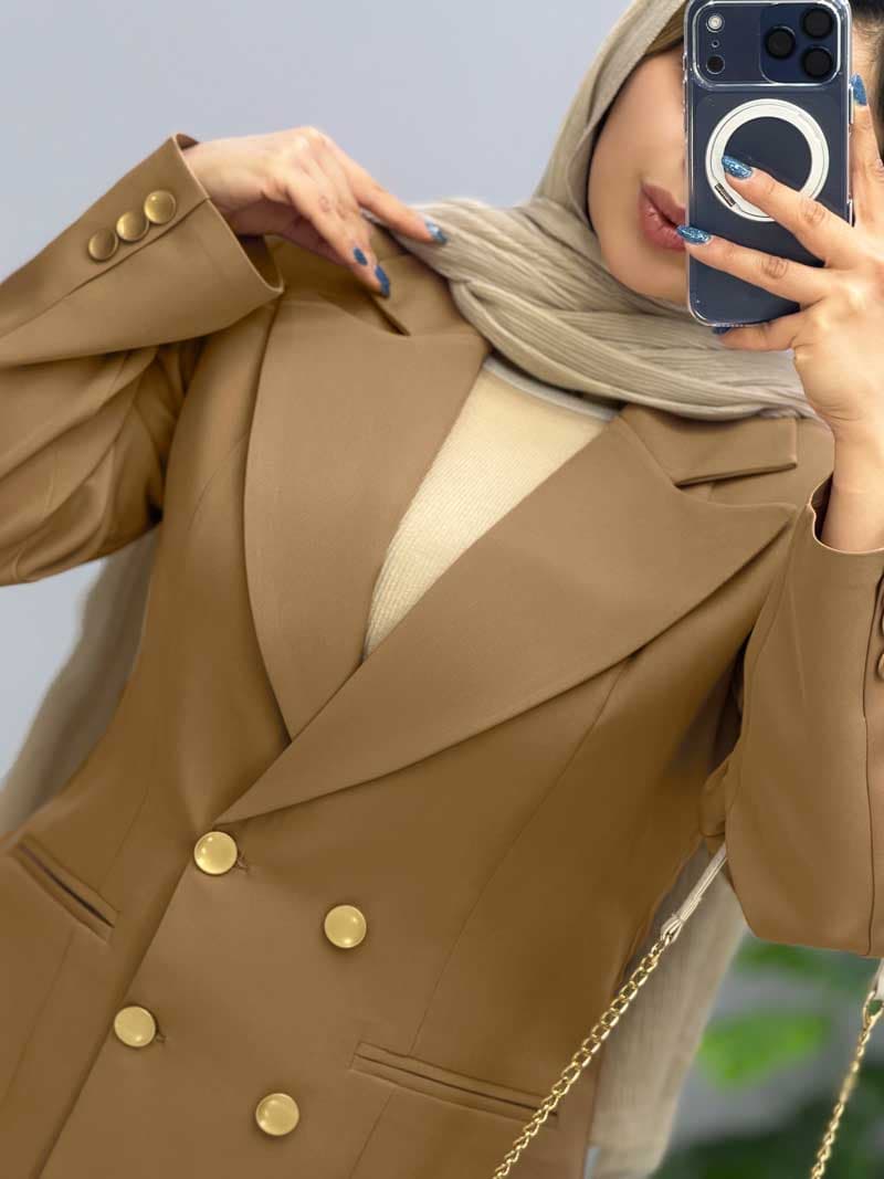 کت یقه انگلیسی مازراتی راینا کد 350130 — تصویر ۳