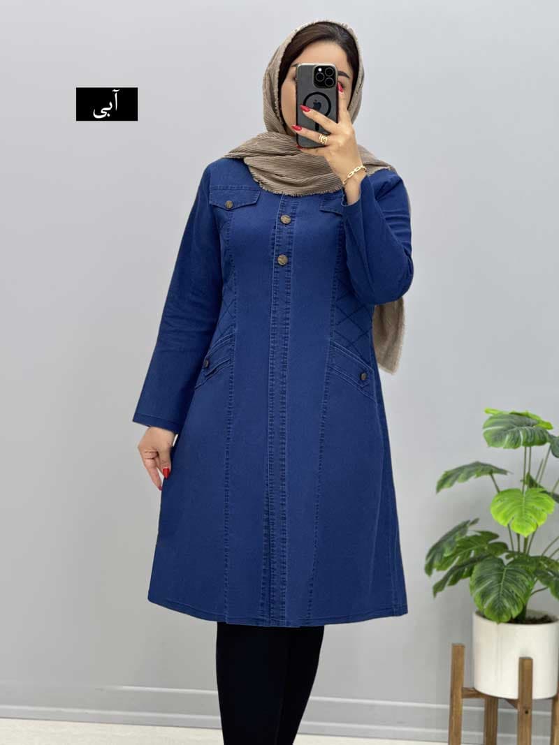 مانتو بلند کتان محیا کد 452489